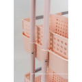 Pink Color Spa Facial Salon Trolley bathroom Storage Rack Rolling Cart Utility Organizer